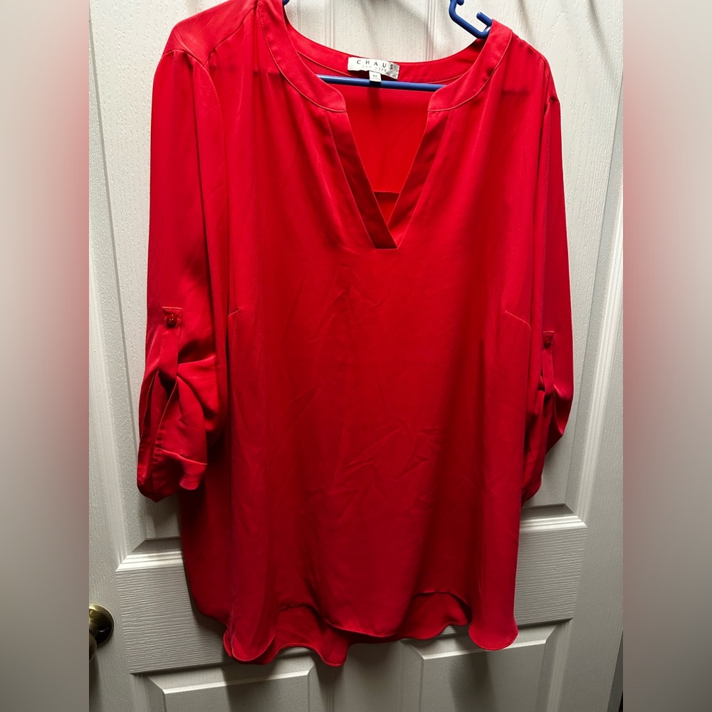 Fuchsia Oversized 3/4 Sleeve Blouse